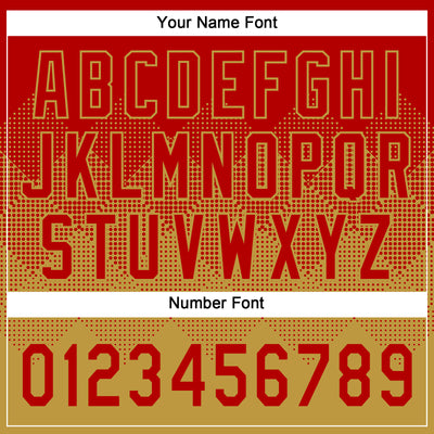 Custom Red Old Gold 3D Gradient Square Shape Two-Button Unisex Softball Jersey