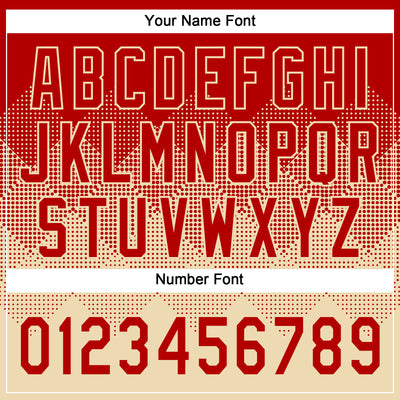 Custom Red Cream 3D Gradient Square Shape Two-Button Unisex Softball Jersey