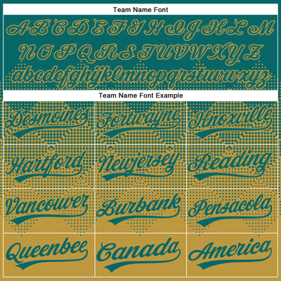 Custom Teal Old Gold 3D Gradient Square Shape Two-Button Unisex Softball Jersey