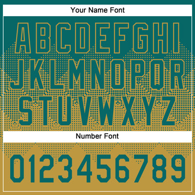 Custom Teal Old Gold 3D Gradient Square Shape Two-Button Unisex Softball Jersey