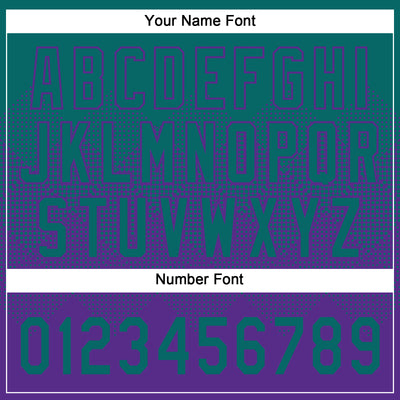 Custom Teal Purple 3D Gradient Square Shape Two-Button Unisex Softball Jersey