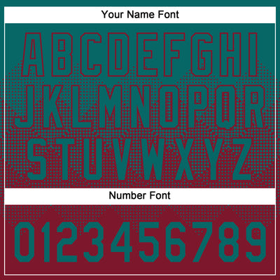 Custom Teal Crimson 3D Gradient Square Shape Two-Button Unisex Softball Jersey