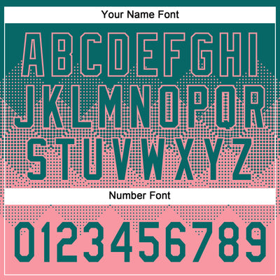 Custom Teal Medium Pink 3D Gradient Square Shape Two-Button Unisex Softball Jersey