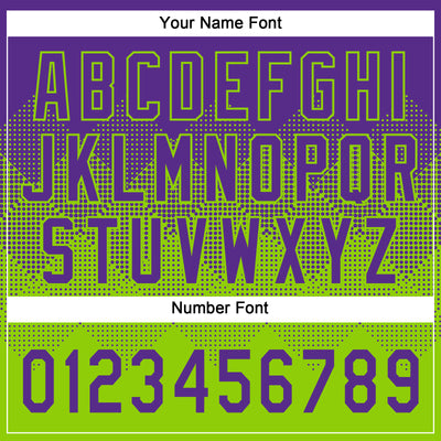 Custom Purple Neon Green 3D Gradient Square Shape Two-Button Unisex Softball Jersey