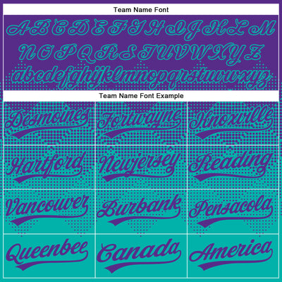 Custom Purple Aqua 3D Gradient Square Shape Two-Button Unisex Softball Jersey