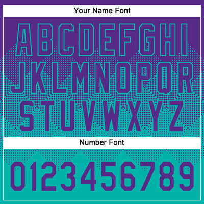 Custom Purple Aqua 3D Gradient Square Shape Two-Button Unisex Softball Jersey