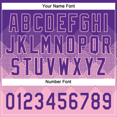 Custom Purple Light Pink 3D Gradient Square Shape Two-Button Unisex Softball Jersey