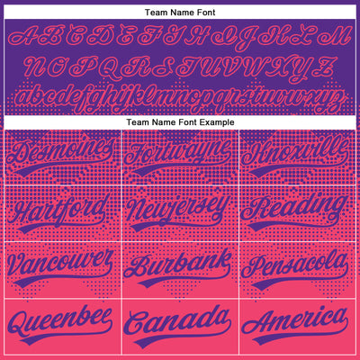 Custom Purple Neon Pink 3D Gradient Square Shape Two-Button Unisex Softball Jersey