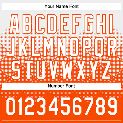 Custom White Orange 3D Gradient Square Shape Two-Button Unisex Softball Jersey