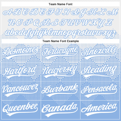 Custom White Light Blue 3D Gradient Square Shape Two-Button Unisex Softball Jersey