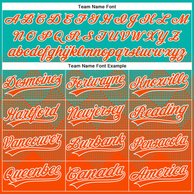 Custom Aqua Orange-White 3D Gradient Square Shape Two-Button Unisex Softball Jersey