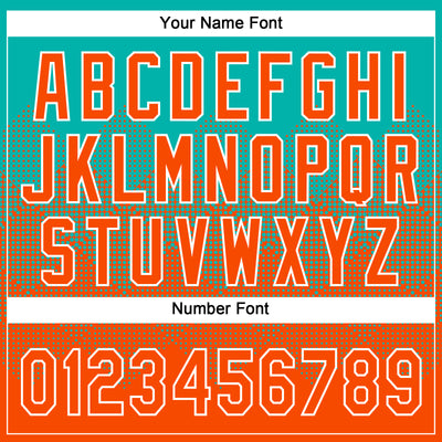 Custom Aqua Orange-White 3D Gradient Square Shape Two-Button Unisex Softball Jersey