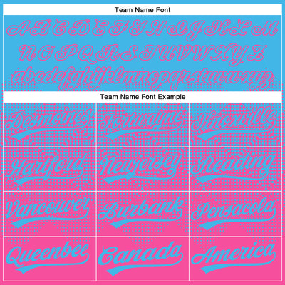 Custom Sky Blue Pink 3D Gradient Square Shape Two-Button Unisex Softball Jersey