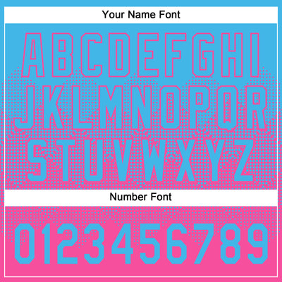 Custom Sky Blue Pink 3D Gradient Square Shape Two-Button Unisex Softball Jersey