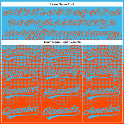 Custom Sky Blue Orange 3D Gradient Square Shape Two-Button Unisex Softball Jersey