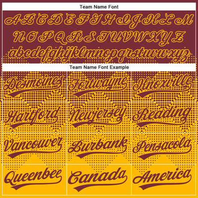 Custom Burgundy Gold 3D Gradient Square Shape Two-Button Unisex Softball Jersey