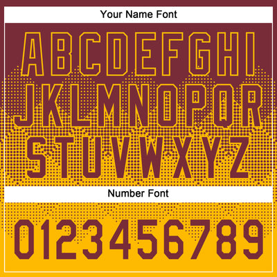 Custom Burgundy Gold 3D Gradient Square Shape Two-Button Unisex Softball Jersey