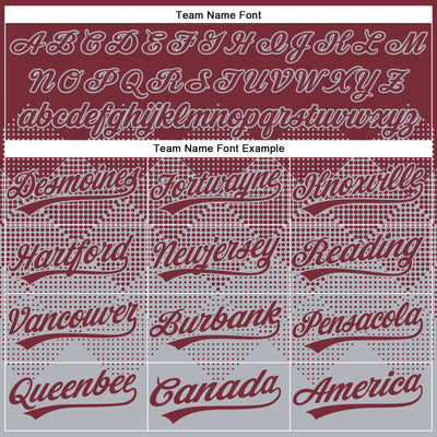 Custom Burgundy Gray 3D Gradient Square Shape Two-Button Unisex Softball Jersey