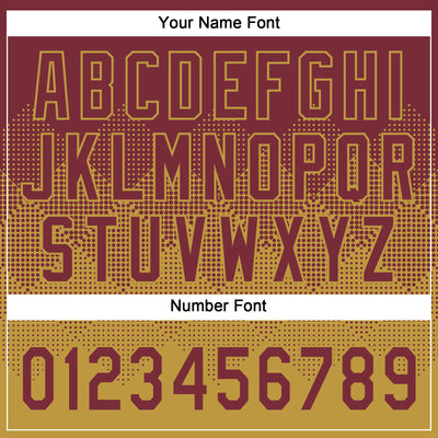 Custom Burgundy Old Gold 3D Gradient Square Shape Two-Button Unisex Softball Jersey