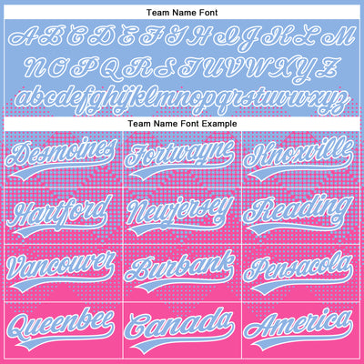 Custom Light Blue Pink-White 3D Gradient Square Shape Two-Button Unisex Softball Jersey