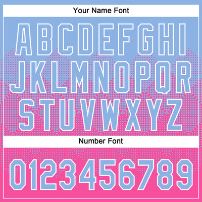 Custom Light Blue Pink-White 3D Gradient Square Shape Two-Button Unisex Softball Jersey