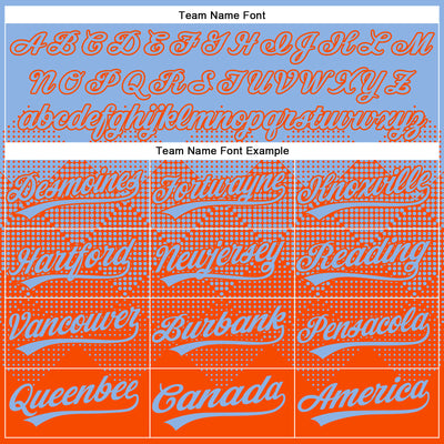Custom Light Blue Orange 3D Gradient Square Shape Two-Button Unisex Softball Jersey
