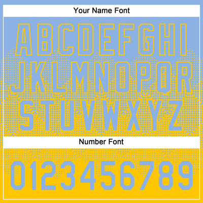 Custom Light Blue Yellow 3D Gradient Square Shape Two-Button Unisex Softball Jersey