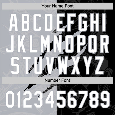 Custom Graffiti Pattern White Black-Gray 3D Scratch Two-Button Unisex Softball Jersey