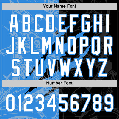 Custom Graffiti Pattern White Black-Electric Blue 3D Scratch Two-Button Unisex Softball Jersey