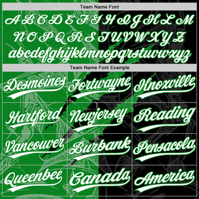 Custom Graffiti Pattern White Black-Grass Green 3D Scratch Two-Button Unisex Softball Jersey
