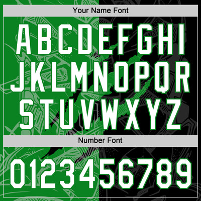 Custom Graffiti Pattern White Black-Grass Green 3D Scratch Two-Button Unisex Softball Jersey