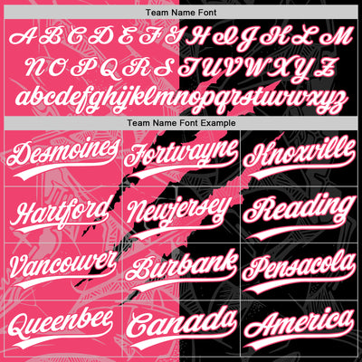 Custom Graffiti Pattern White Black-Neon Pink 3D Scratch Two-Button Unisex Softball Jersey