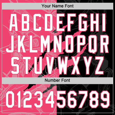 Custom Graffiti Pattern White Black-Neon Pink 3D Scratch Two-Button Unisex Softball Jersey