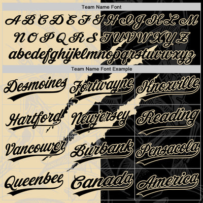 Custom Graffiti Pattern Black-Cream 3D Scratch Two-Button Unisex Softball Jersey