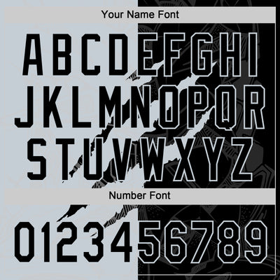 Custom Graffiti Pattern Black-Silver 3D Scratch Two-Button Unisex Softball Jersey