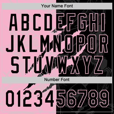 Custom Graffiti Pattern Black-Light Pink 3D Scratch Two-Button Unisex Softball Jersey