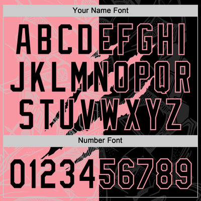 Custom Graffiti Pattern Black-Medium Pink 3D Scratch Two-Button Unisex Softball Jersey