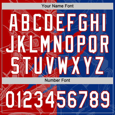 Custom Graffiti Pattern White Royal-Red 3D Scratch Two-Button Unisex Softball Jersey