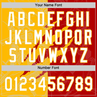 Custom Graffiti Pattern White Red-Gold 3D Scratch Two-Button Unisex Softball Jersey