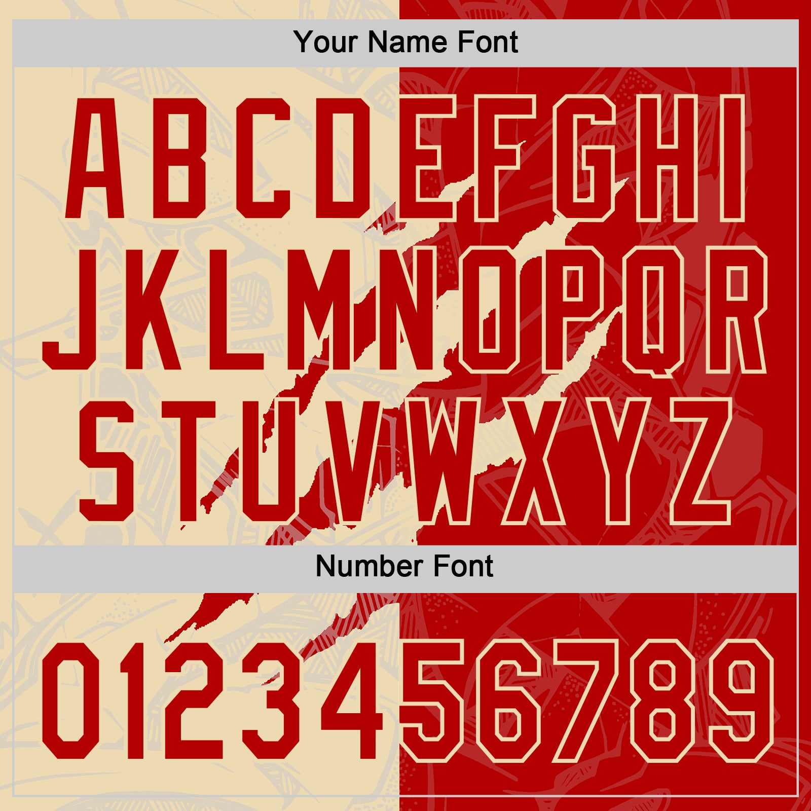 Custom Graffiti Pattern Red-Cream 3D Scratch Two-Button Unisex Softball Jersey