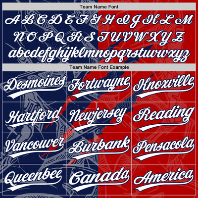 Custom Graffiti Pattern White Red-Navy 3D Scratch Two-Button Unisex Softball Jersey