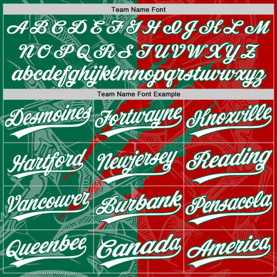 Custom Graffiti Pattern White Red-Kelly Green 3D Scratch Two-Button Unisex Softball Jersey