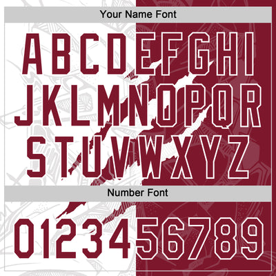 Custom Graffiti Pattern Crimson-White 3D Scratch Two-Button Unisex Softball Jersey