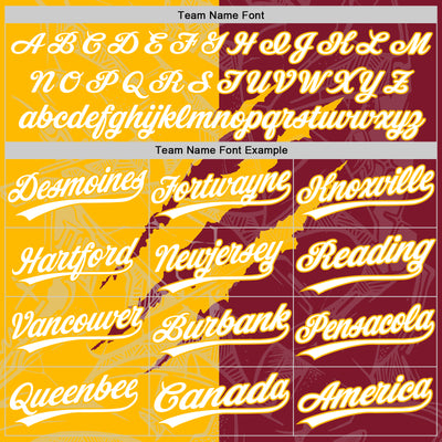 Custom Graffiti Pattern White Crimson-Gold 3D Scratch Two-Button Unisex Softball Jersey