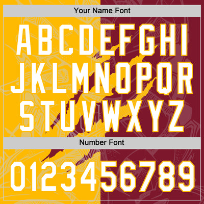 Custom Graffiti Pattern White Crimson-Gold 3D Scratch Two-Button Unisex Softball Jersey