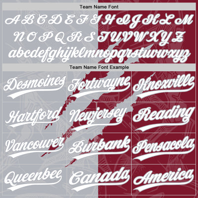 Custom Graffiti Pattern White Crimson-Gray 3D Scratch Two-Button Unisex Softball Jersey