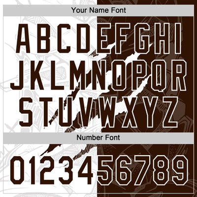 Custom Graffiti Pattern Brown-White 3D Scratch Two-Button Unisex Softball Jersey