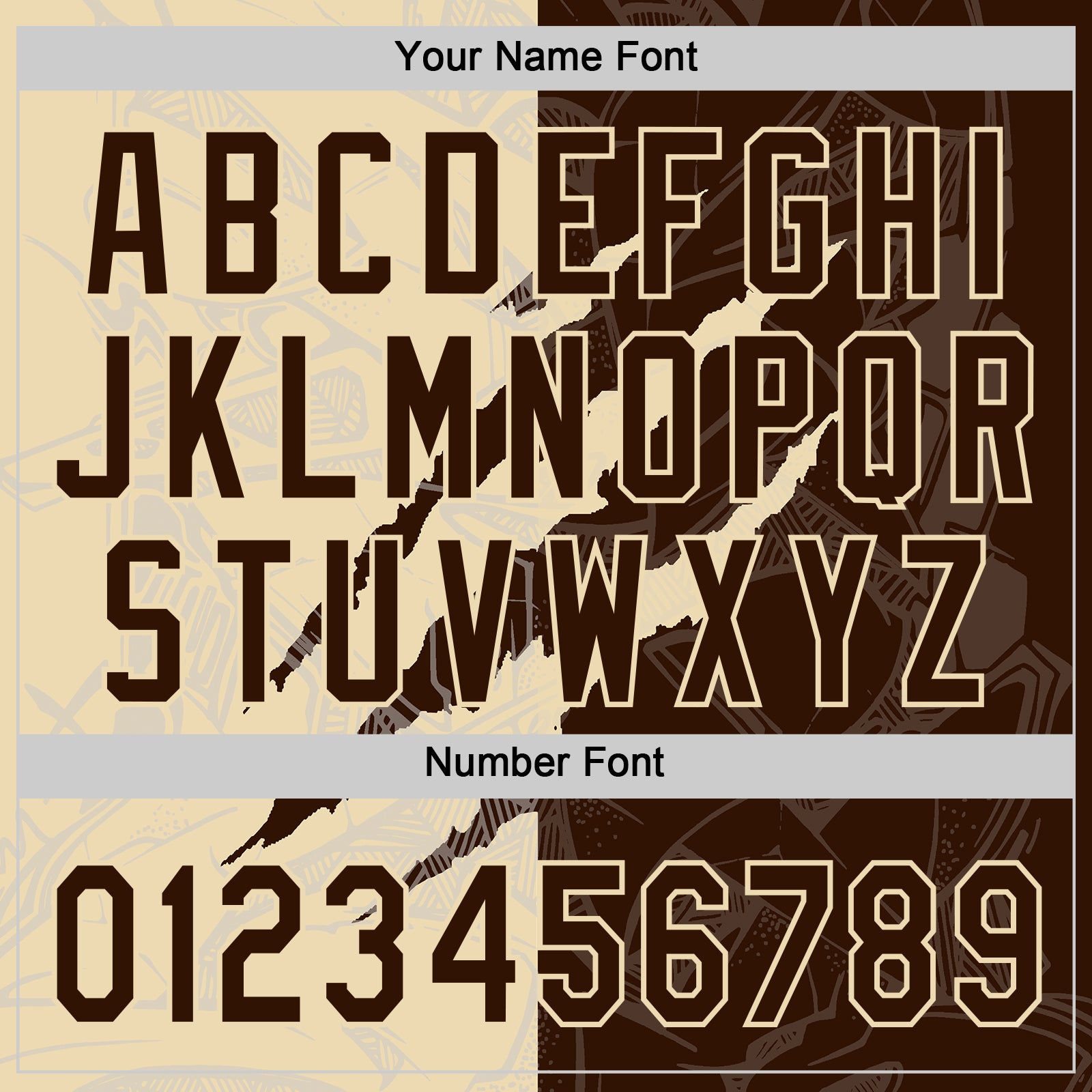 Custom Graffiti Pattern Brown-Cream 3D Scratch Two-Button Unisex Softball Jersey