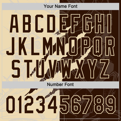 Custom Graffiti Pattern Brown-Cream 3D Scratch Two-Button Unisex Softball Jersey