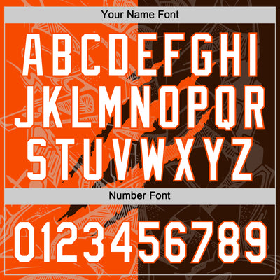 Custom Graffiti Pattern White Brown-Orange 3D Scratch Two-Button Unisex Softball Jersey